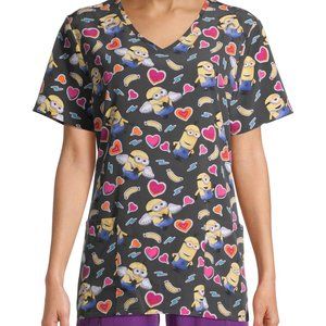 NWT Love My Minions Scrub Top
